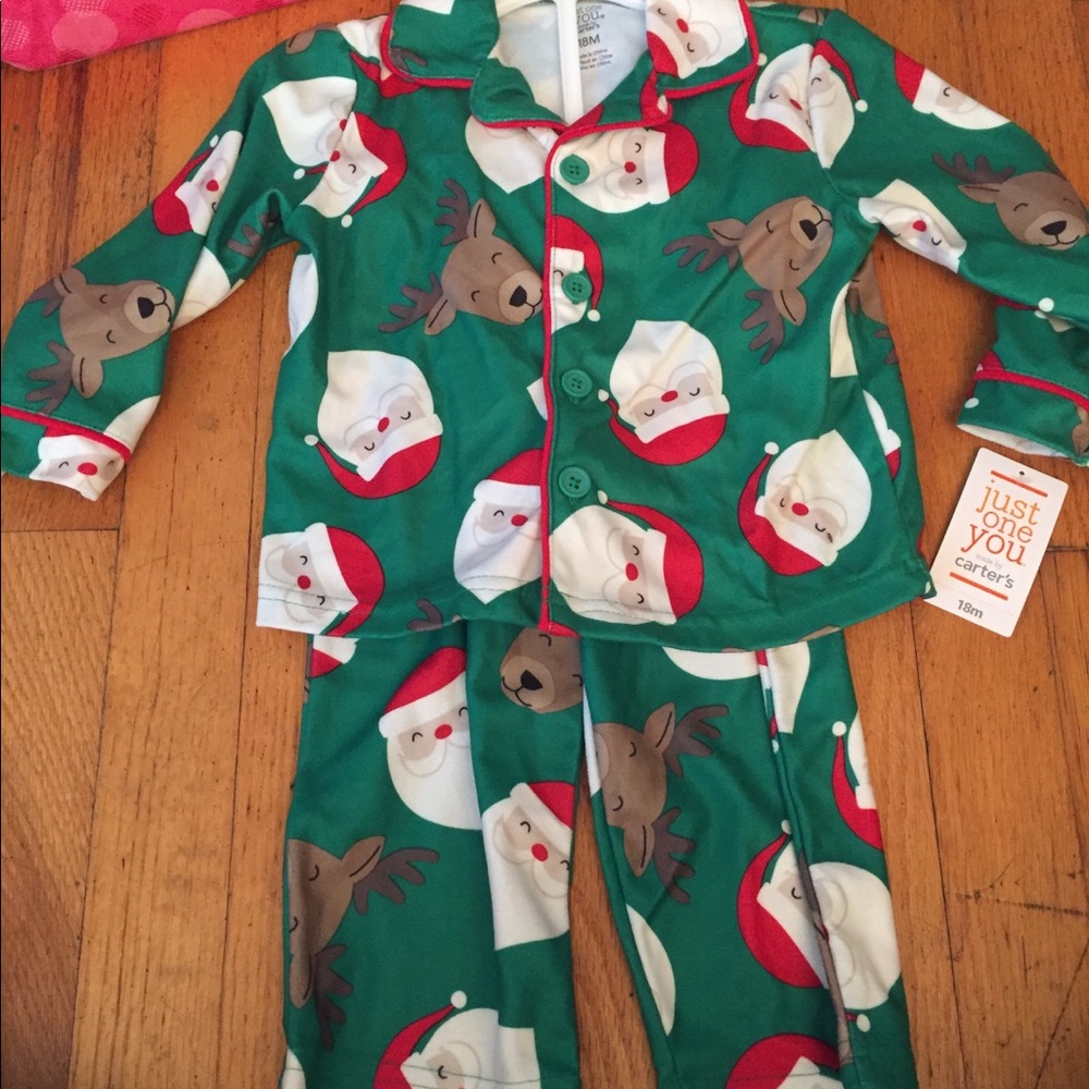 J.o.y by Carter’s Santa reindeer flannel pajama